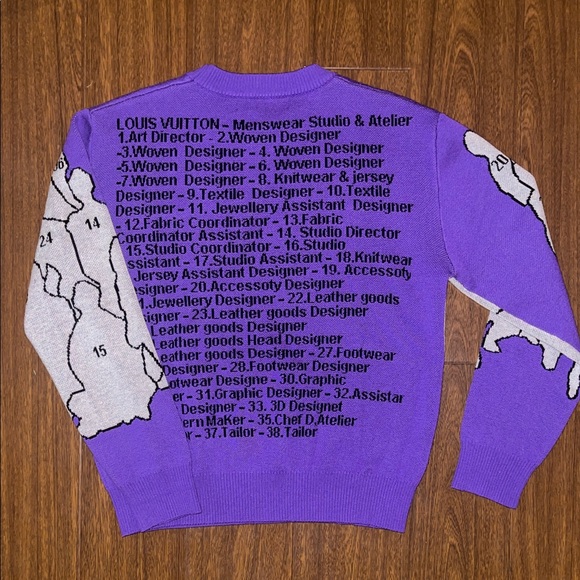 Louis Vuitton Purple and Gray Graphic Crewneck Sweater - Picture 4 of 4
